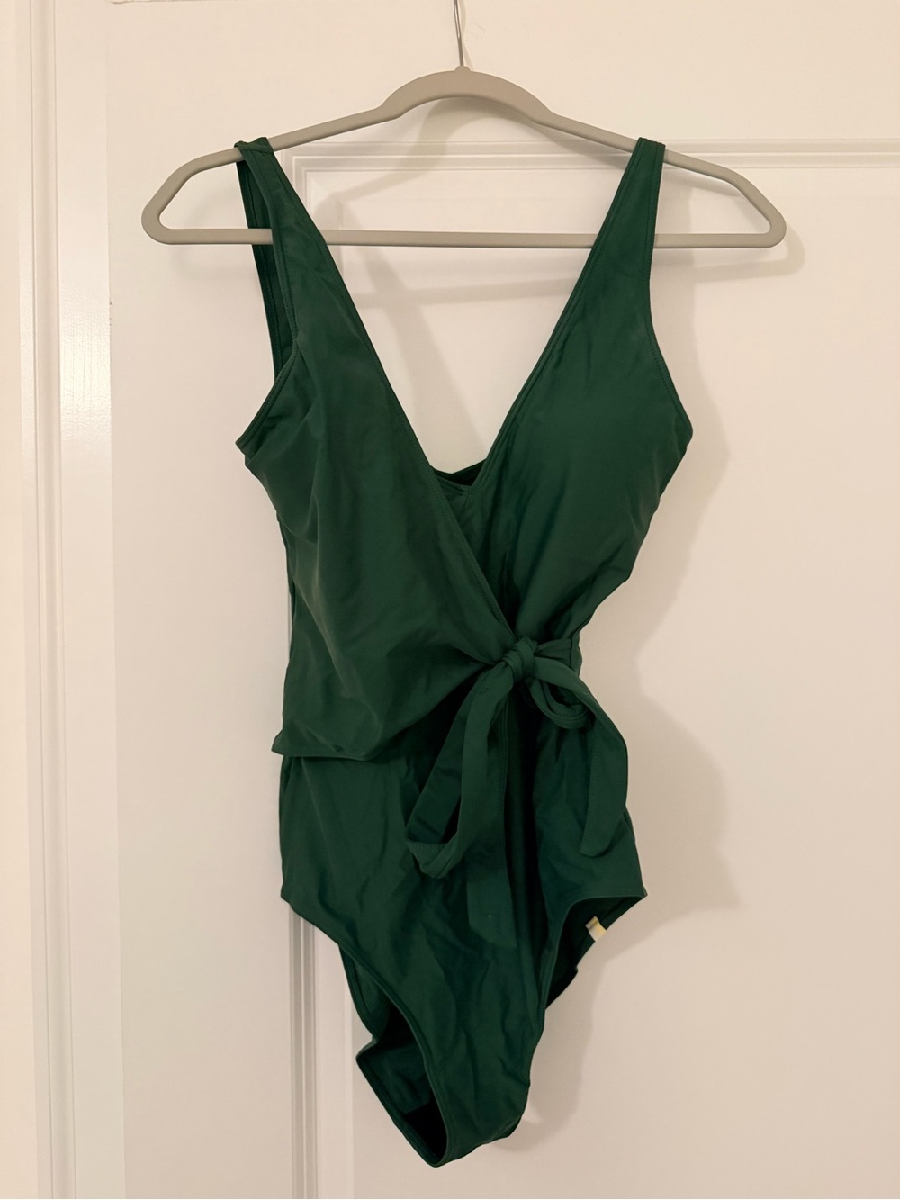 summersalt Emerald Green Wrap One-Piece Swimsuit with Side Tie- Long Torso size